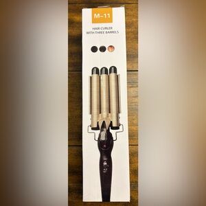 M-11 Hair Curler with Three Barrels - Black and Gold